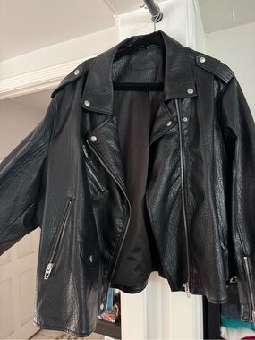 Blank NYC Black Faux Leather Biker Jacket